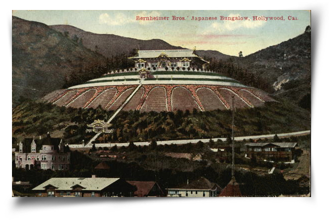 Vintage photograph of Yamashiro, with the Lane Mansion in the foreground